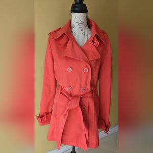 DRESSBARN Orange Peacoat Jacket Size Large